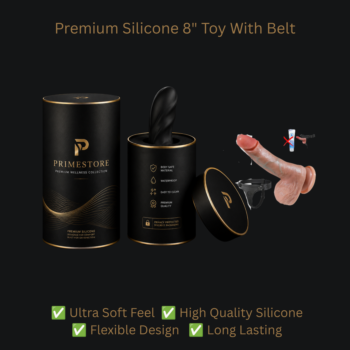 Adjustable Silicone Wellness Device with Belt – 8 Inch