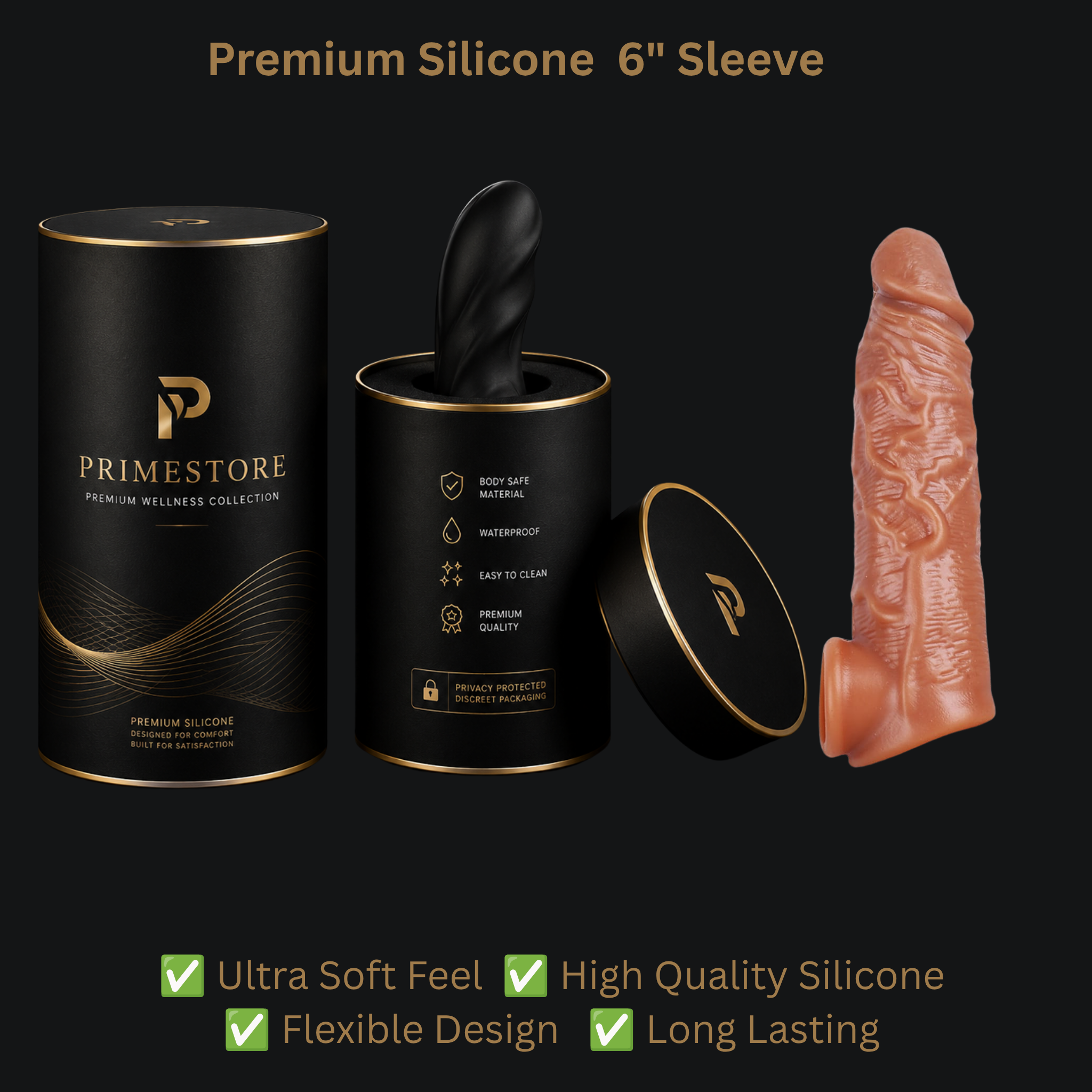 Silicone Sleeve – 6 Inch, Brown