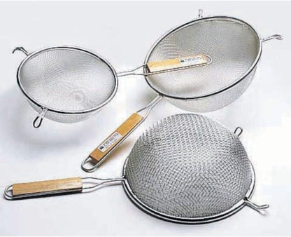 Strainer Stainless Steel Colander Sieve With Wooden Handle