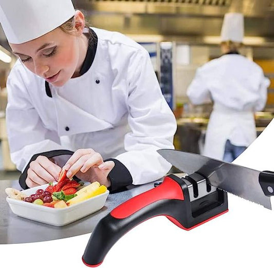 3-in-1 Knife Sharpener With Fruit And Meat Knife Peeler 3-stage Diamond Coated Knife Sharpener