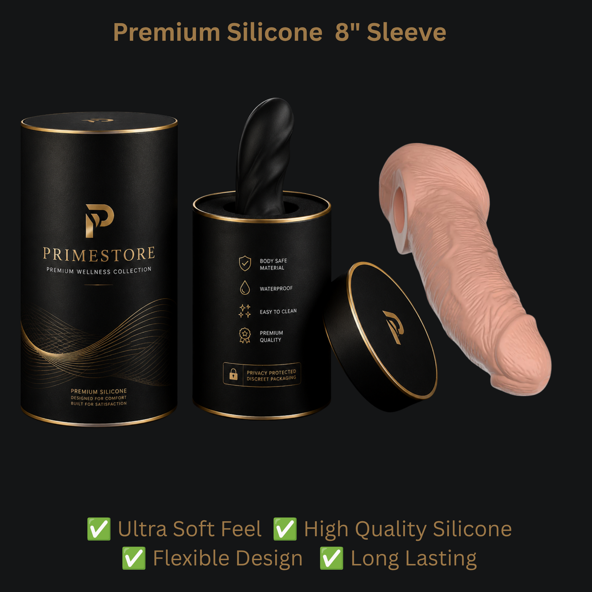 Silicone  Sleeve – 8 Inch, Brown
