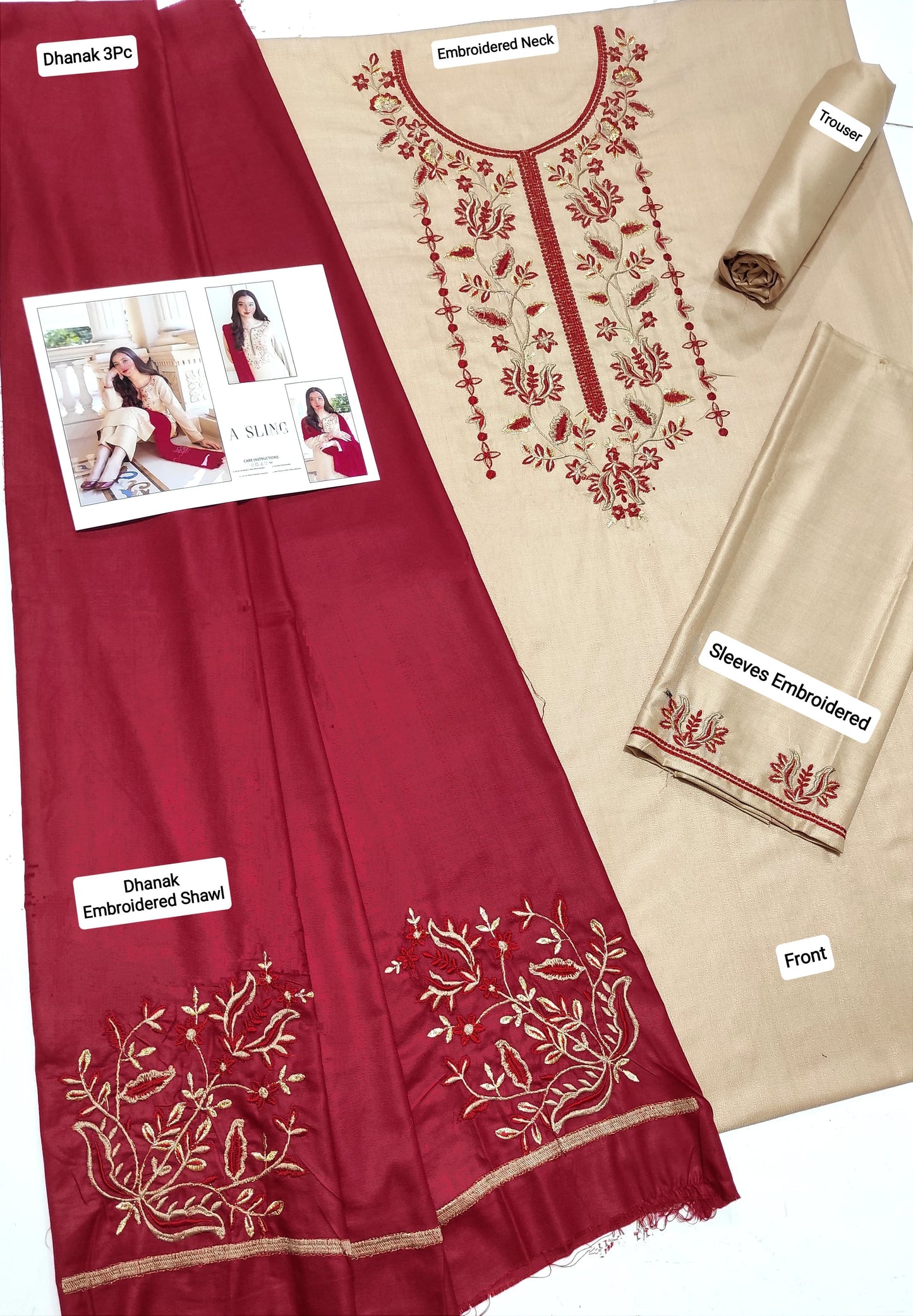 Winter Collection 2024-2025 - Premium Dhanak 100/100 - 3PC A Sling