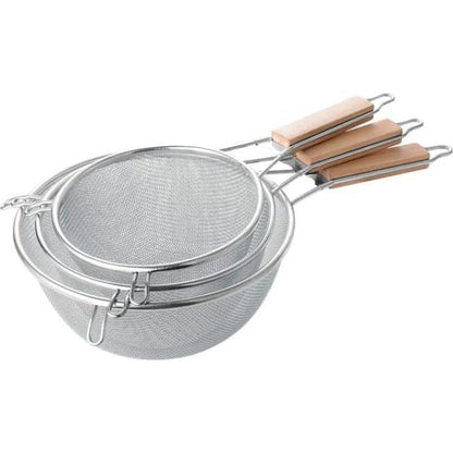 Strainer Stainless Steel Colander Sieve With Wooden Handle