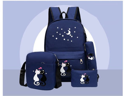 4-piece School Bag Set/ Backpack Children School Bags for Girls Boys