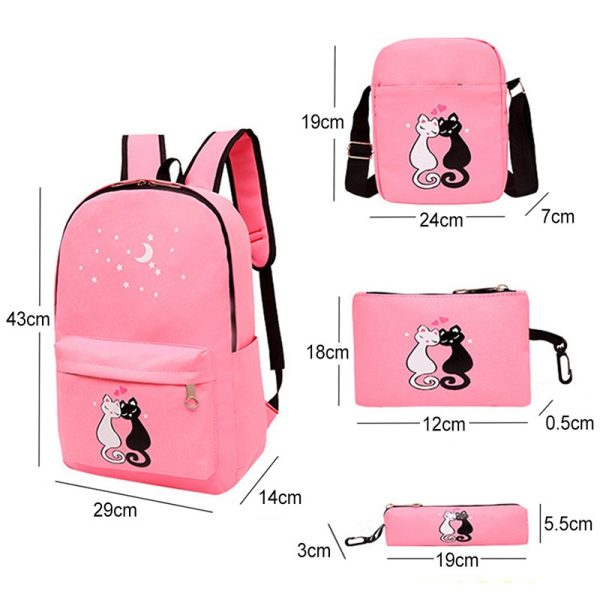 4-piece School Bag Set/ Backpack Children School Bags for Girls Boys