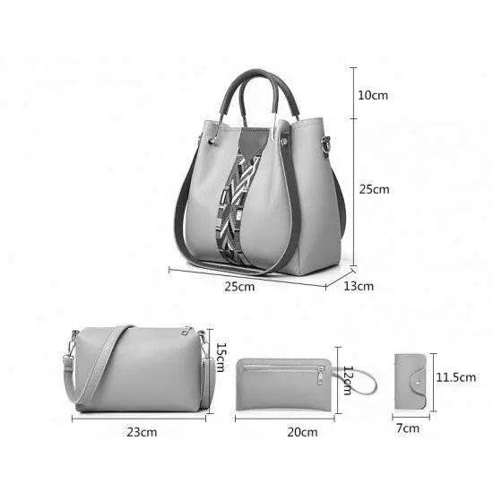 Stylish 4-Piece Women's Faux Leather Handbags Set