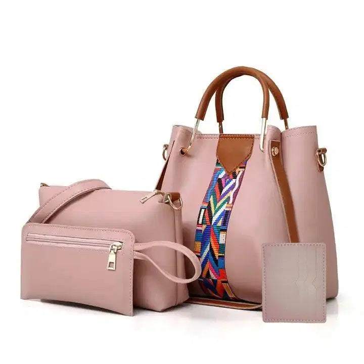 Stylish 4-Piece Women's Faux Leather Handbags Set