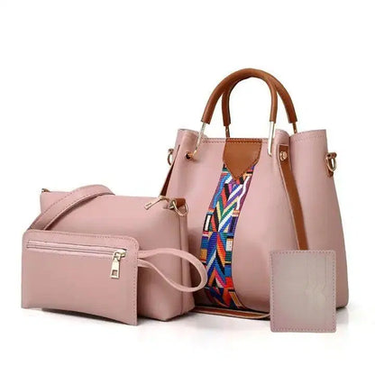 Stylish 4-Piece Women's Faux Leather Handbags Set