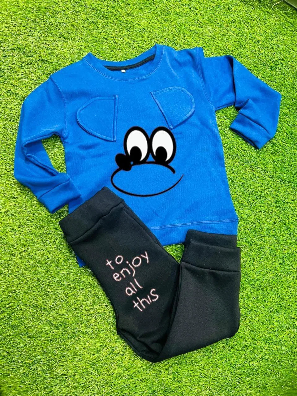 Boy's 2-Piece Printed Tracksuit: Soft Cotton, Stylish Everyday Wear