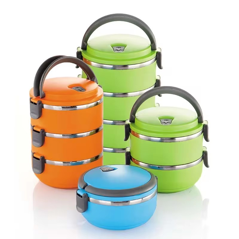 3 Layer Stainless Steel Lunch Box | Durable & Portable Food Storage Container